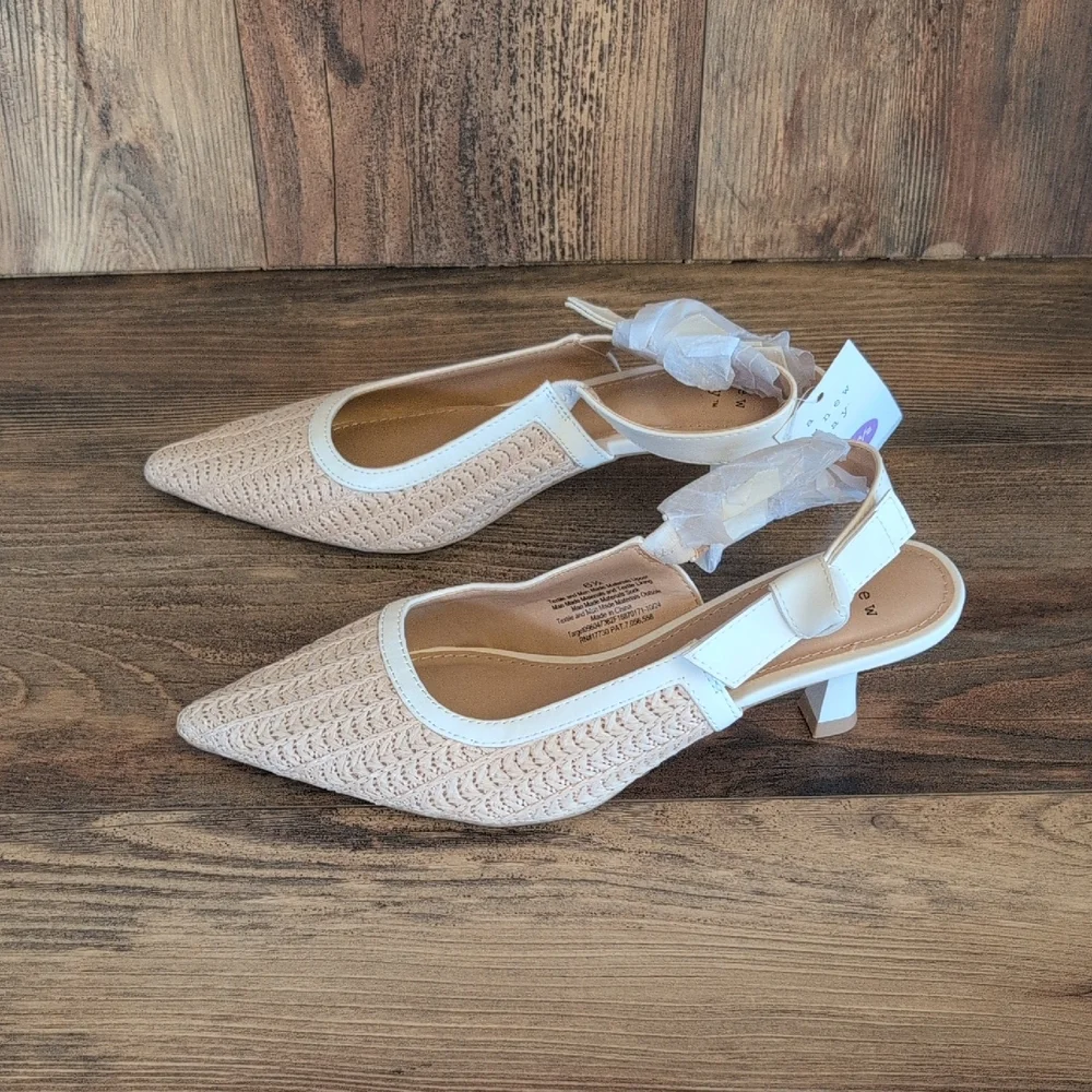 A New Day Raffia Milan Slingback Heels 6.5              M179 - Picture 2 of 7